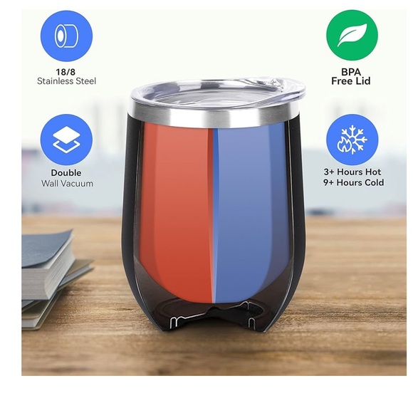 Set of 4 Black Stainless Steel 12 oz DomicareTumblers with Lids NIB - Picture 4 of 4